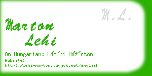 marton lehi business card